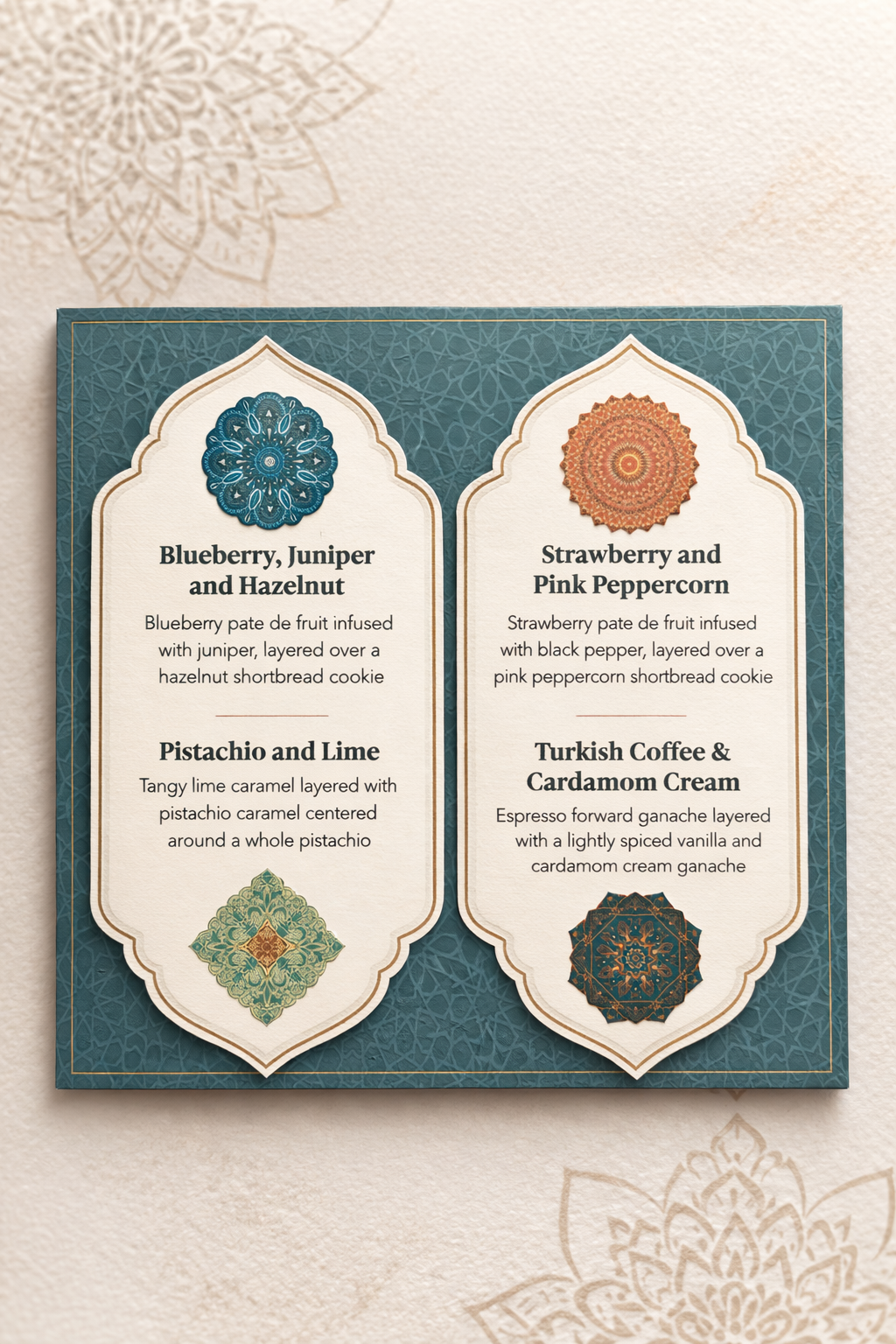 Luxury Artisan Chocolate Bonbon Gift Box- 4 Piece (Gourmet Assorted Bonbons)