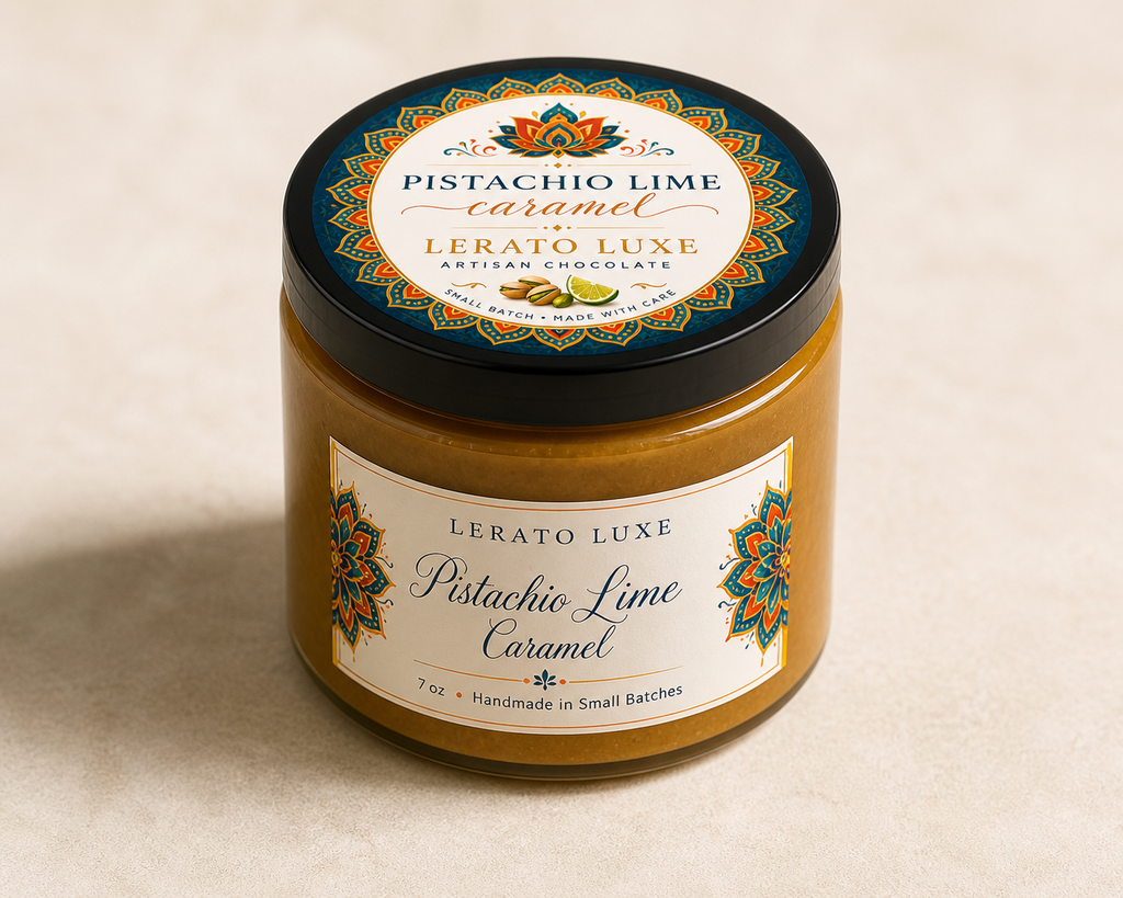 Pistachio Lime Caramel Spread , Small Batch, 7 oz