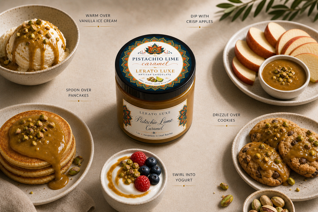 Pistachio Lime Caramel Spread , Small Batch, 7 oz