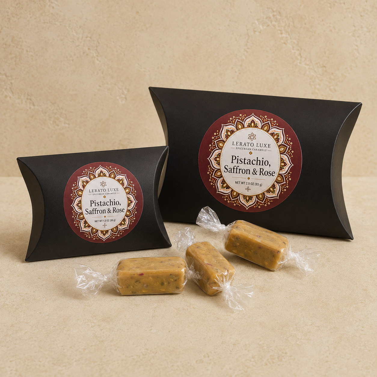 Pistachio, Saffron & Rose Artisan Caramels