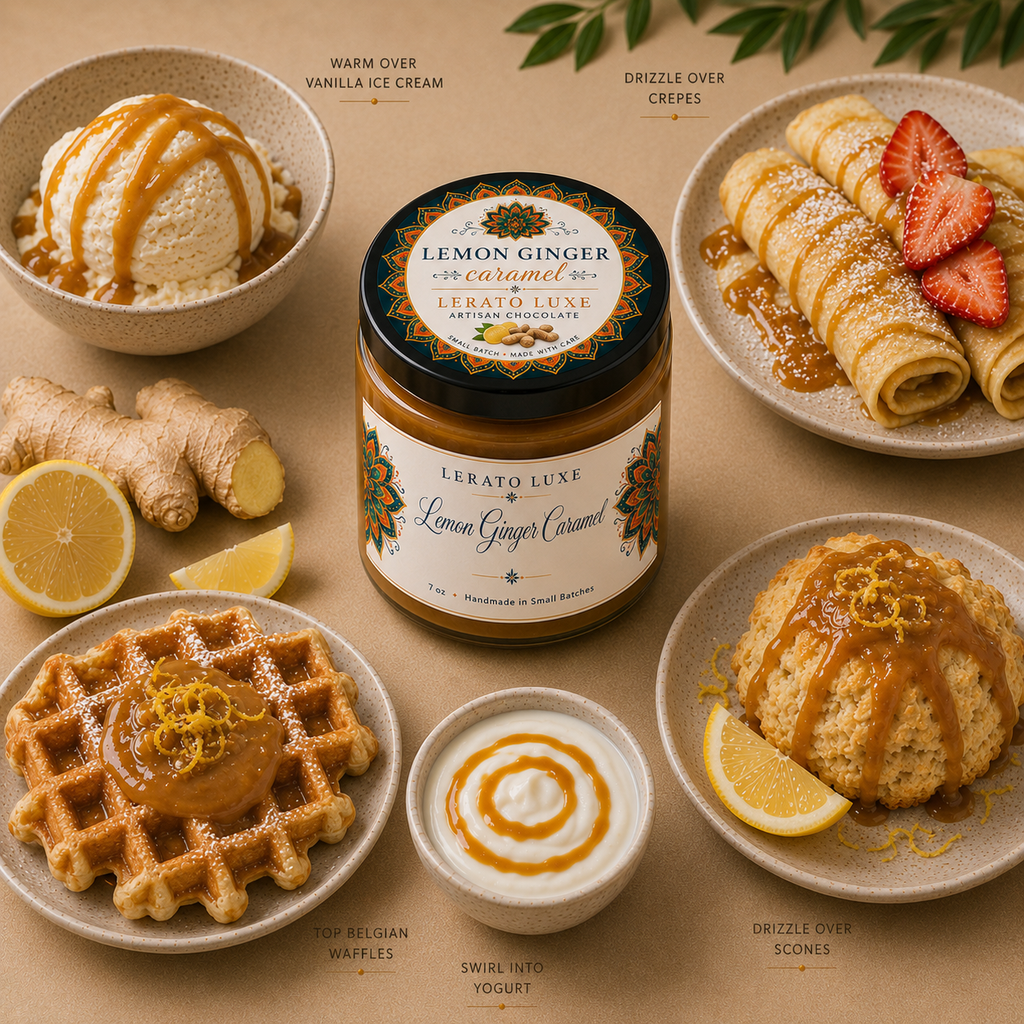 Lemon Ginger Caramel Spread – Small Batch Gourmet Caramel – 7 oz